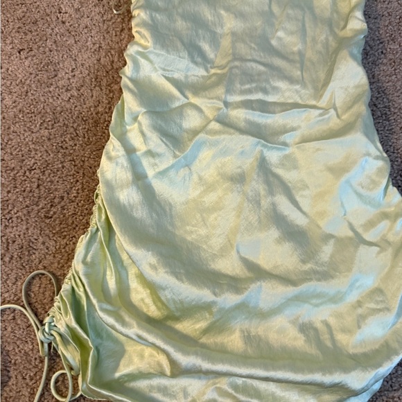 Zara Light Green Satin Mini Dress - Picture 5 of 6